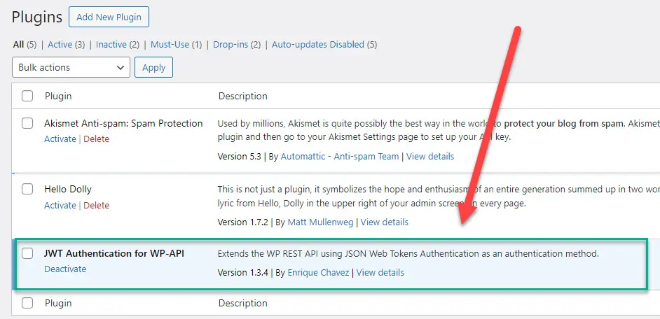 Installing JWT Authentication for the WP REST API Plugin