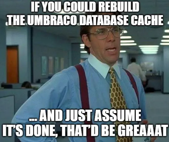 Umbraco Database cache funny meme