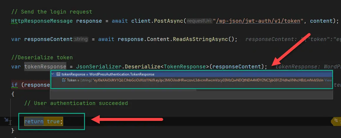 WordPress User credentials are valid console, debugging runtime