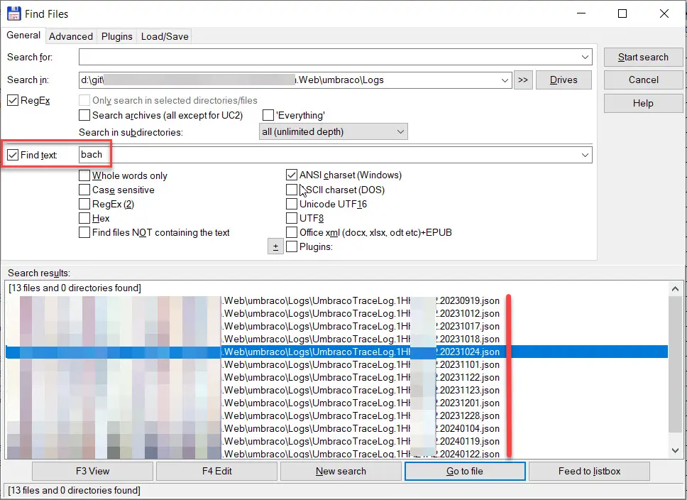 Umbraco GPDR Audit personal data file system search