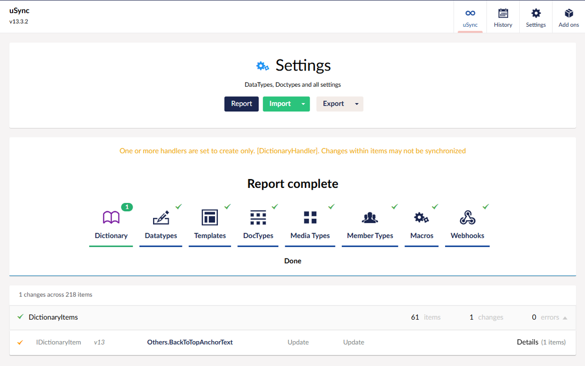 One or more handlers are set to create only