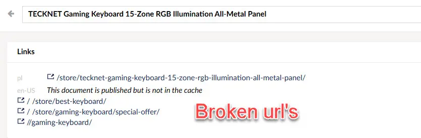 Invalid URLs generated for: /gaming-keyboard, /store/best-keyboard, /store/gaming-keyboard/special-offer