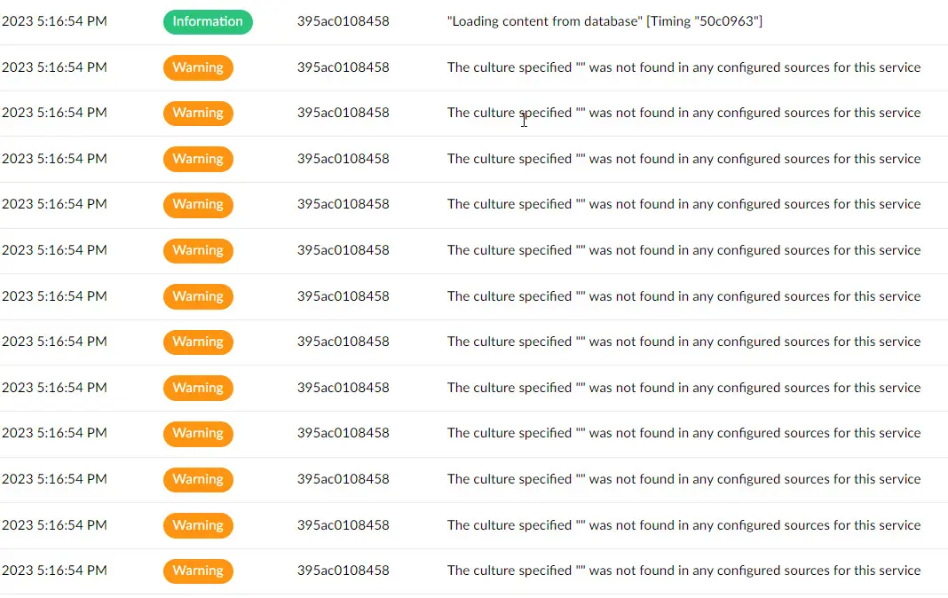 The culture specified '' was not found in any configured sources for this service Umbraco