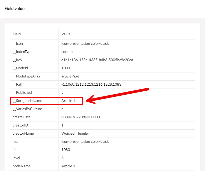 New __Sort_nodeName field in Examine Index View