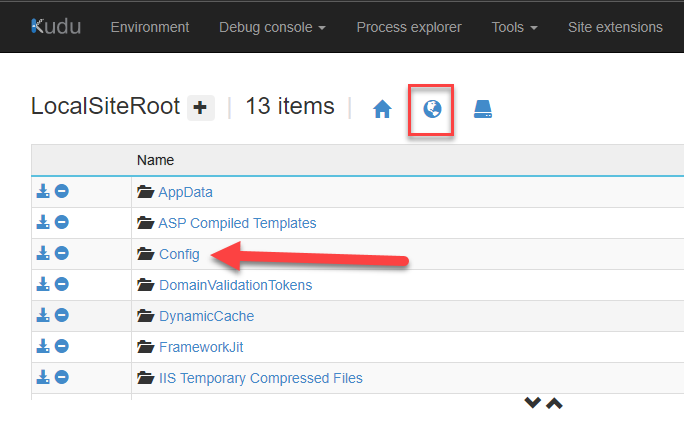 Kudu Azure App Config