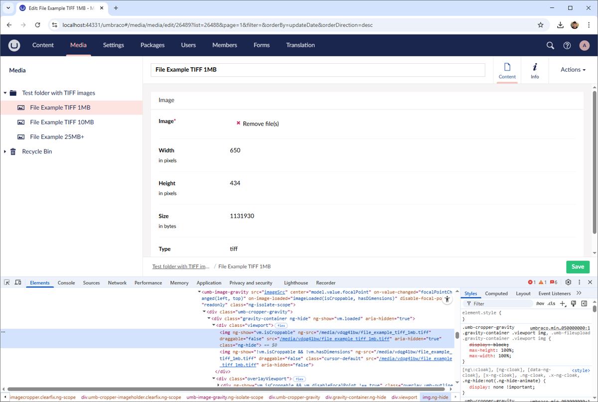 Not working preview in the edit mode