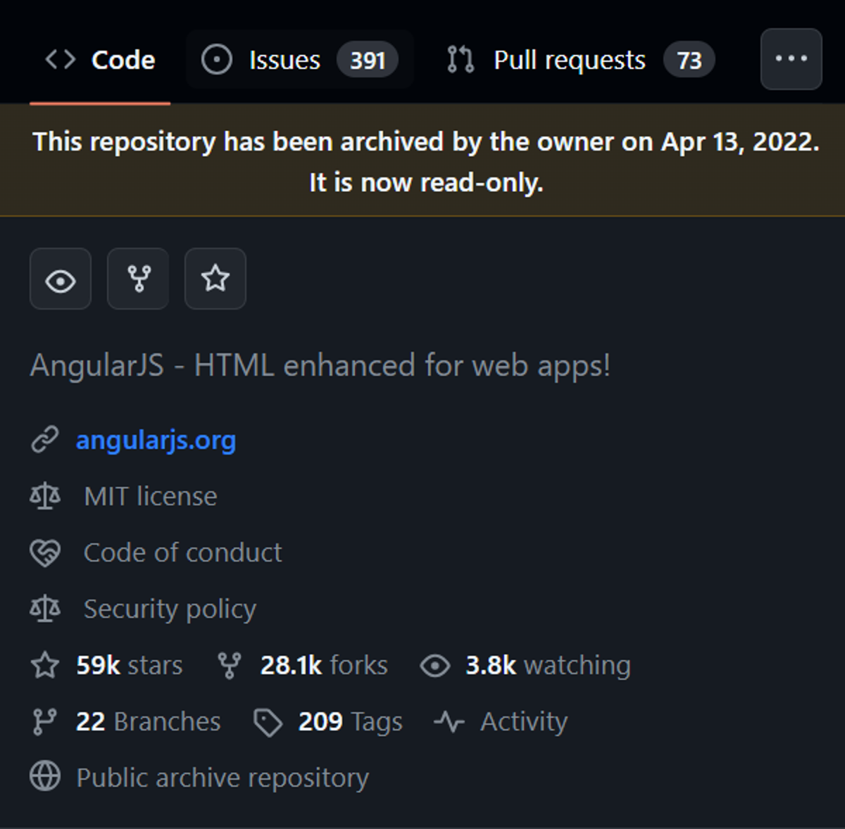 AngularJs public repository has been archived by the owner on Apr 13, 2022. It is now read-only