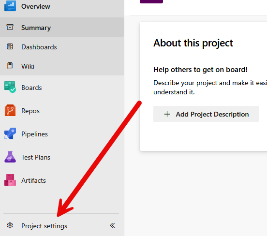 Azure DevOps Project Settings